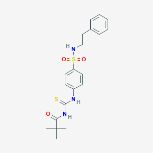 molecular formula C20H25N3O3S2 B318631 2,2-dimethyl-N-({4-[(2-phenylethyl)sulfamoyl]phenyl}carbamothioyl)propanamide 
