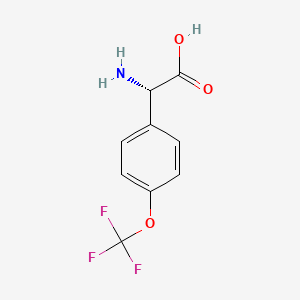 molecular formula C9H8F3NO3 B3186378 (S)-2-Amino-2-(4-(trifluoromethoxy)phenyl)acetic acid CAS No. 1228557-19-4