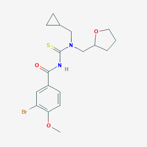 molecular formula C18H23BrN2O3S B318645 3-bromo-N-[(cyclopropylmethyl)(tetrahydrofuran-2-ylmethyl)carbamothioyl]-4-methoxybenzamide 