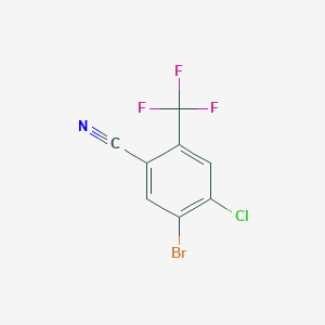 molecular formula C8H2BrClF3N B3186480 5-Bromo-4-chloro-2-trifluoromethylbenzonitrile CAS No. 1242339-26-9