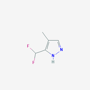 molecular formula C5H6F2N2 B3186496 3-(Difluoromethyl)-4-methyl-1H-pyrazole CAS No. 1245772-27-3