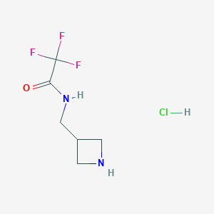 molecular formula C6H10ClF3N2O B3186513 N-[(氮杂环丙烷-3-基)甲基]-2,2,2-三氟乙酰胺盐酸盐 CAS No. 124668-52-6