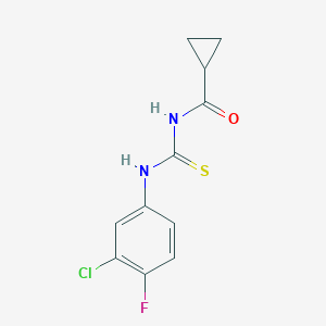 molecular formula C11H10ClFN2OS B318654 N-[(3-chloro-4-fluorophenyl)carbamothioyl]cyclopropanecarboxamide 