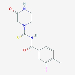 molecular formula C13H14IN3O2S B318656 3-iodo-4-methyl-N-[(3-oxo-1-piperazinyl)carbothioyl]benzamide 