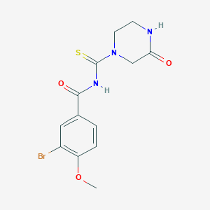 molecular formula C13H14BrN3O3S B318657 3-bromo-4-methoxy-N-[(3-oxo-1-piperazinyl)carbonothioyl]benzamide 