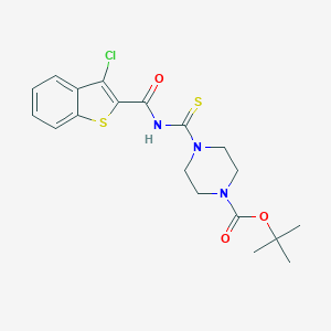 molecular formula C19H22ClN3O3S2 B318658 Tert-butyl 4-{[(3-chloro-1-benzothiophen-2-yl)carbonyl]carbamothioyl}piperazine-1-carboxylate 
