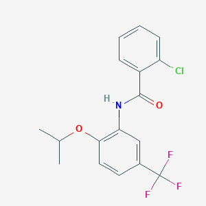 molecular formula C17H15ClF3NO2 B318661 2-chloro-N-[2-isopropoxy-5-(trifluoromethyl)phenyl]benzamide 
