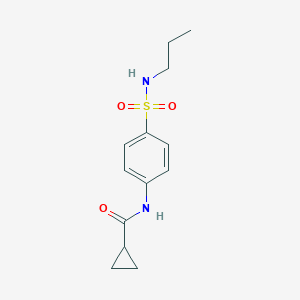 molecular formula C13H18N2O3S B318665 N-[4-(propylsulfamoyl)phenyl]cyclopropanecarboxamide 