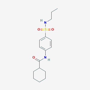 molecular formula C16H24N2O3S B318666 N-[4-(propylsulfamoyl)phenyl]cyclohexanecarboxamide 
