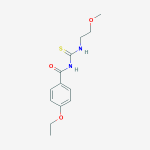 molecular formula C13H18N2O3S B318668 4-ethoxy-N-[(2-methoxyethyl)carbamothioyl]benzamide 