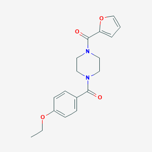 molecular formula C18H20N2O4 B318673 Ethyl 4-{[4-(2-furoyl)-1-piperazinyl]carbonyl}phenyl ether 