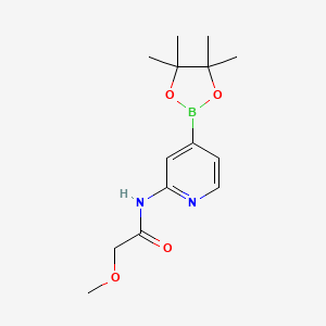 molecular formula C14H21BN2O4 B3186742 2-甲氧基-N-[4-(4,4,5,5-四甲基-[1,3,2]二氧杂硼环丁-2-基)-吡啶-2-基]乙酰胺 CAS No. 1285530-33-7