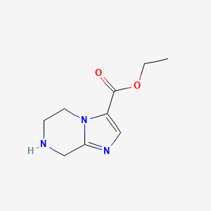 molecular formula C9H13N3O2 B3186745 Ethyl 5,6,7,8-tetrahydroimidazo[1,2-a]pyrazine-3-carboxylate CAS No. 1286753-85-2