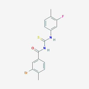 molecular formula C16H14BrFN2OS B318675 3-bromo-N-[(3-fluoro-4-methylphenyl)carbamothioyl]-4-methylbenzamide 