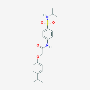 molecular formula C20H26N2O4S B318682 N-{4-[(isopropylamino)sulfonyl]phenyl}-2-(4-isopropylphenoxy)acetamide 