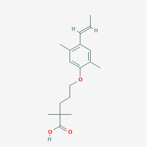 molecular formula C18H26O3 B3186821 5-(2,5-Dimethyl-4-(prop-1-en-1-yl)phenoxy)-2,2-dimethylpentanoic acid CAS No. 1315604-10-4