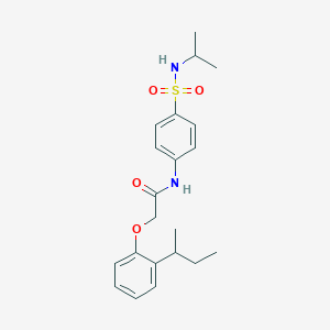 molecular formula C21H28N2O4S B318685 2-(2-sec-butylphenoxy)-N-{4-[(isopropylamino)sulfonyl]phenyl}acetamide 