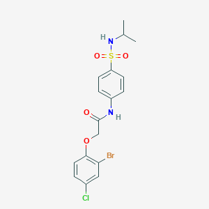 molecular formula C17H18BrClN2O4S B318687 2-(2-bromo-4-chlorophenoxy)-N-{4-[(isopropylamino)sulfonyl]phenyl}acetamide 