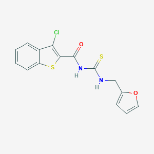 molecular formula C15H11ClN2O2S2 B318693 3-chloro-N-[(furan-2-ylmethyl)carbamothioyl]-1-benzothiophene-2-carboxamide 