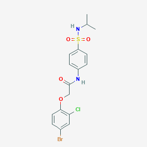 molecular formula C17H18BrClN2O4S B318698 2-(4-bromo-2-chlorophenoxy)-N-{4-[(isopropylamino)sulfonyl]phenyl}acetamide 