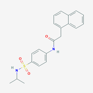 molecular formula C21H22N2O3S B318699 N-{4-[(isopropylamino)sulfonyl]phenyl}-2-(1-naphthyl)acetamide 