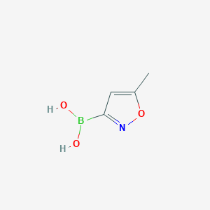 molecular formula C4H6BNO3 B3186994 B-(5-methyl-3-isoxazolyl)Boronic acid CAS No. 1373229-27-6