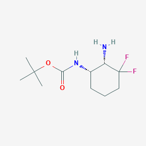 molecular formula C11H20F2N2O2 B3187006 tert-butyl (1S,2S)-2-amino-3,3-difluorocyclohexylcarbamate CAS No. 1374973-19-9