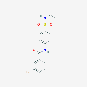 molecular formula C17H19BrN2O3S B318703 3-bromo-N-{4-[(isopropylamino)sulfonyl]phenyl}-4-methylbenzamide 