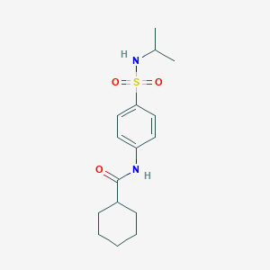 molecular formula C16H24N2O3S B318705 N-{4-[(isopropylamino)sulfonyl]phenyl}cyclohexanecarboxamide 