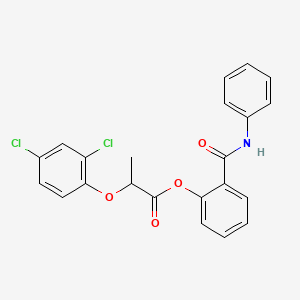 molecular formula C22H17Cl2NO4 B3187050 2-(Phenylcarbamoyl)phenyl 2-(2,4-Dichlorophenoxy)propanoate CAS No. 1385694-59-6