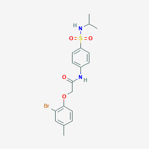 molecular formula C18H21BrN2O4S B318706 2-(2-bromo-4-methylphenoxy)-N-{4-[(isopropylamino)sulfonyl]phenyl}acetamide 