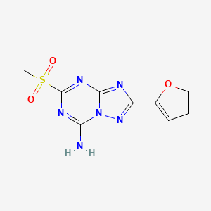 molecular formula C9H8N6O3S B3187070 2-(呋喃-2-基)-5-(甲基磺酰基)-[1,2,4]三唑并[1,5-a][1,3,5]三嗪-7-胺 CAS No. 139181-28-5