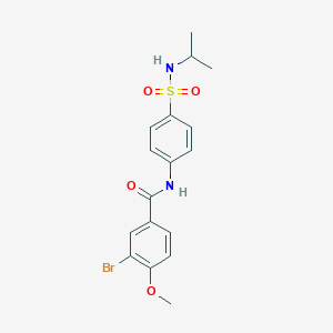 molecular formula C17H19BrN2O4S B318708 3-bromo-N-{4-[(isopropylamino)sulfonyl]phenyl}-4-methoxybenzamide 