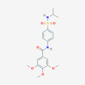 molecular formula C19H24N2O6S B318710 N-{4-[(isopropylamino)sulfonyl]phenyl}-3,4,5-trimethoxybenzamide 