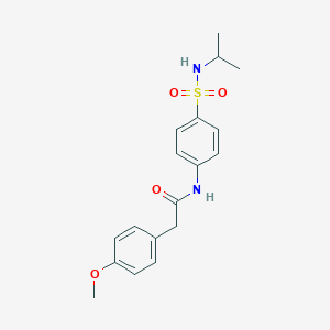 molecular formula C18H22N2O4S B318711 N-{4-[(isopropylamino)sulfonyl]phenyl}-2-(4-methoxyphenyl)acetamide 