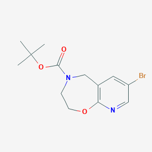 molecular formula C13H17BrN2O3 B3187118 tert-Butyl 7-bromo-2,3-dihydropyrido[3,2-f][1,4]oxazepine-4(5H)-carboxylate CAS No. 1402233-05-9