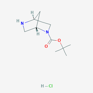 molecular formula C10H19ClN2O2 B3187127 (1S,4S)-tert-butyl 2,5-diazabicyclo[2.2.1]heptane-2-carboxylate hydrochloride CAS No. 1404553-01-0