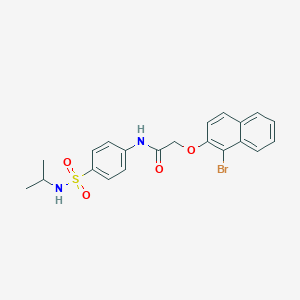 molecular formula C21H21BrN2O4S B318713 2-[(1-bromo-2-naphthyl)oxy]-N-{4-[(isopropylamino)sulfonyl]phenyl}acetamide 