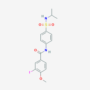 molecular formula C17H19IN2O4S B318714 3-iodo-N-{4-[(isopropylamino)sulfonyl]phenyl}-4-methoxybenzamide 