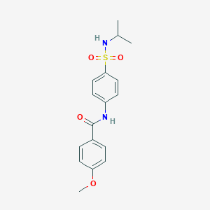 molecular formula C17H20N2O4S B318716 N-{4-[(isopropylamino)sulfonyl]phenyl}-4-methoxybenzamide 