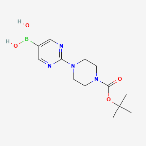 molecular formula C13H21BN4O4 B3187256 (2-(4-(tert-Butoxycarbonyl)piperazin-1-yl)pyrimidin-5-yl)boronic acid CAS No. 1448461-87-7