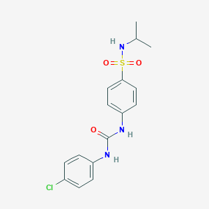 molecular formula C16H18ClN3O3S B318726 4-{[(4-chloroanilino)carbonyl]amino}-N-isopropylbenzenesulfonamide 