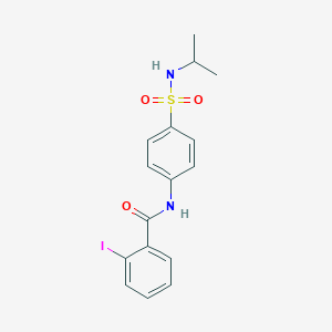 molecular formula C16H17IN2O3S B318727 2-iodo-N-[4-(propan-2-ylsulfamoyl)phenyl]benzamide 