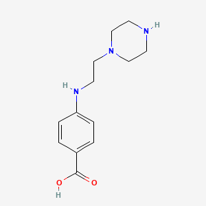 molecular formula C13H19N3O2 B3187280 Benzoic acid, 4-[[2-(1-piperazinyl)ethyl]amino]- CAS No. 1455146-20-9