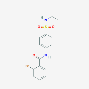 molecular formula C16H17BrN2O3S B318730 2-bromo-N-{4-[(isopropylamino)sulfonyl]phenyl}benzamide 