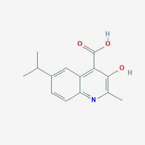 molecular formula C14H15NO3 B3187312 4-Quinolinecarboxylic acid, 3-hydroxy-2-methyl-6-(1-methylethyl)- CAS No. 147613-92-1