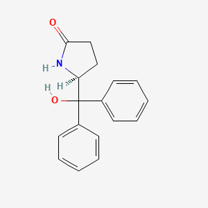 molecular formula C17H17NO2 B3187353 2-Pyrrolidinone, 5-(hydroxydiphenylmethyl)-, (5S)- CAS No. 149561-81-9