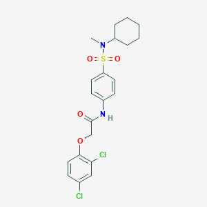 molecular formula C21H24Cl2N2O4S B318742 N-(4-{[cyclohexyl(methyl)amino]sulfonyl}phenyl)-2-(2,4-dichlorophenoxy)acetamide 