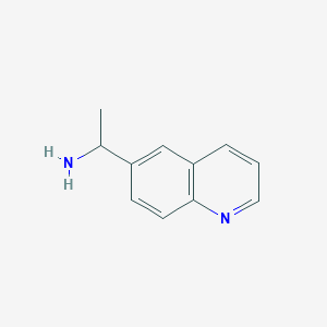 molecular formula C11H12N2 B3187427 1-(Quinolin-6-YL)ethanamine CAS No. 151506-20-6