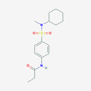 molecular formula C16H24N2O3S B318743 N-(4-{[cyclohexyl(methyl)amino]sulfonyl}phenyl)propanamide 